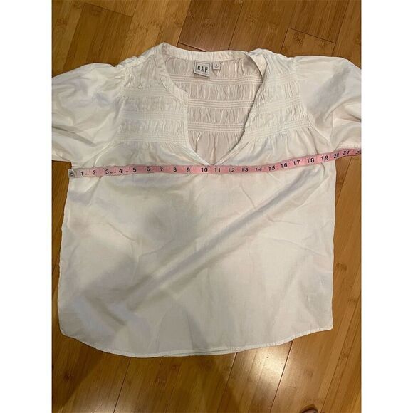 GAP Women's White Flowy Short Sleeve V-Neck Blouse Size S - Picture 9 of 11